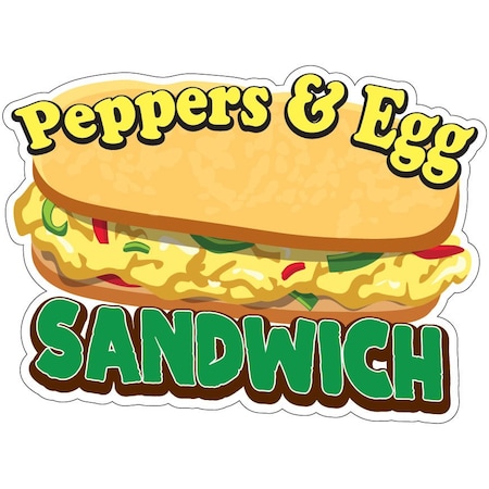 Signmission Peppers & Egg Sandwich Decal Concession Stand Food Truck Sticker, D-DC-16 Peppers & Egg Sandwich19 D-DC-16 Peppers And Egg Sandwich19
